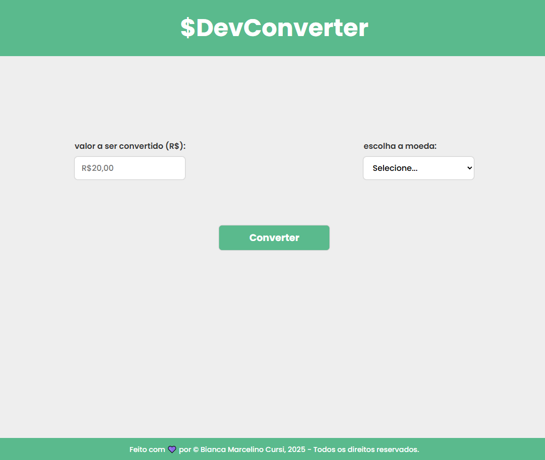 Print do Projeto Dev Converter