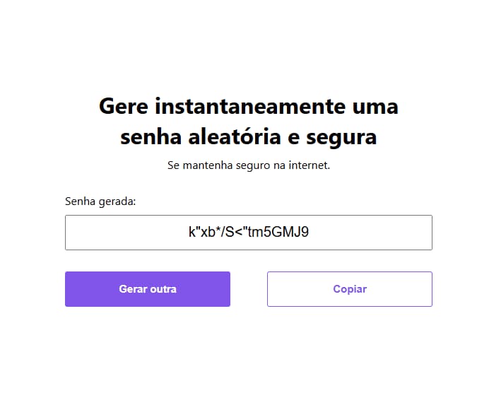 Print do Projeto Gerador de Senhas